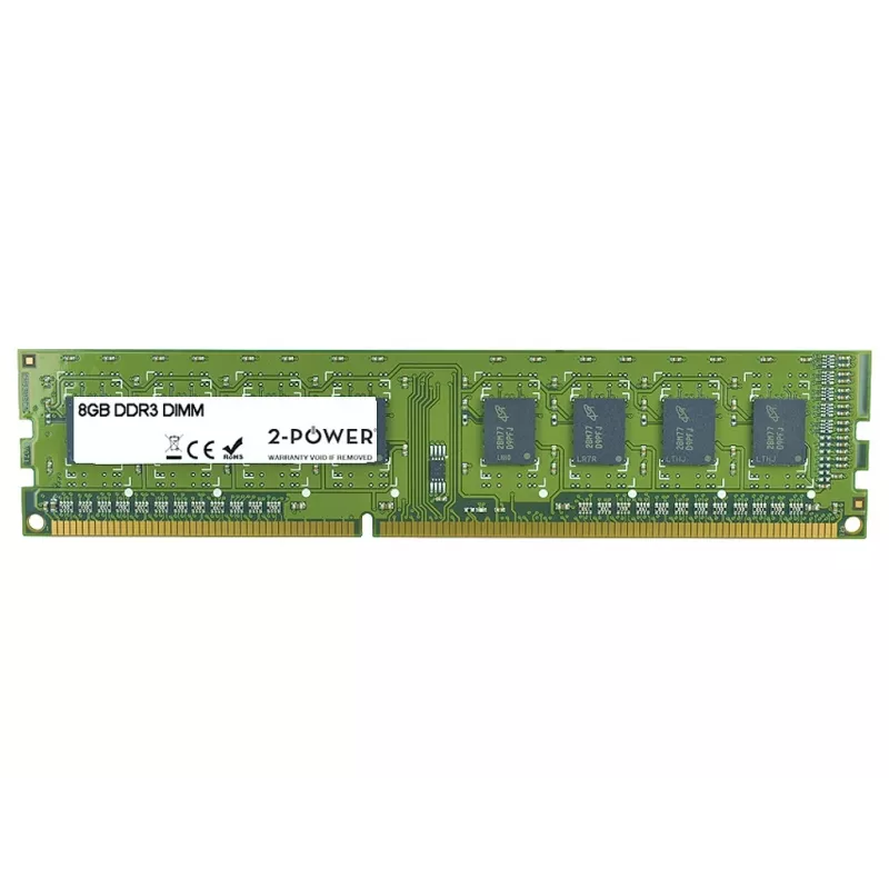 2-Power 8GB MultiSpeed 1066/1333/1600 MHz DIMM-mälu, 8 GB, 1 x 8 GB, DDR3, 1600 MHz, 240-kontaktiline DIMM, roheline