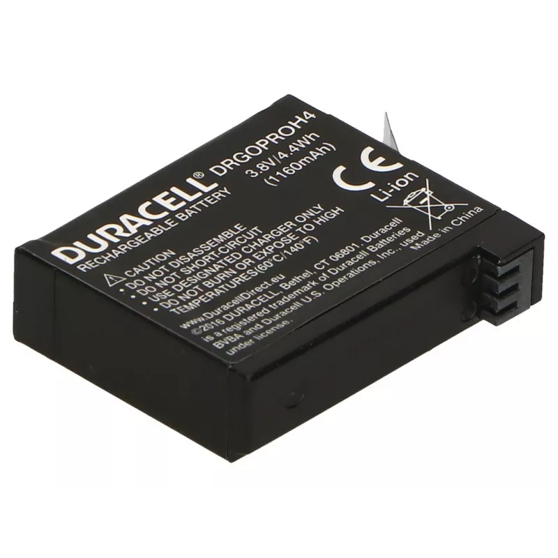 Duracell kaamera aku - asendab GoPro Hero 4 aku, GoPro, 1160 mAh, 3.8 V, liitiumioon (Li-Ion)