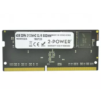 2-Power 4 GB DDR4 2133 MHz CL15 SODIMM mälu, 4 GB, 1 x 4 GB, DDR4, 2133 MHz, 260-kontaktiline SO-DIMM, Hall