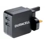 Duracell 2x2.4A USB telefoni/tahvelarvuti laadija, siseruumidesse, vahelduvvool, 5 V, must