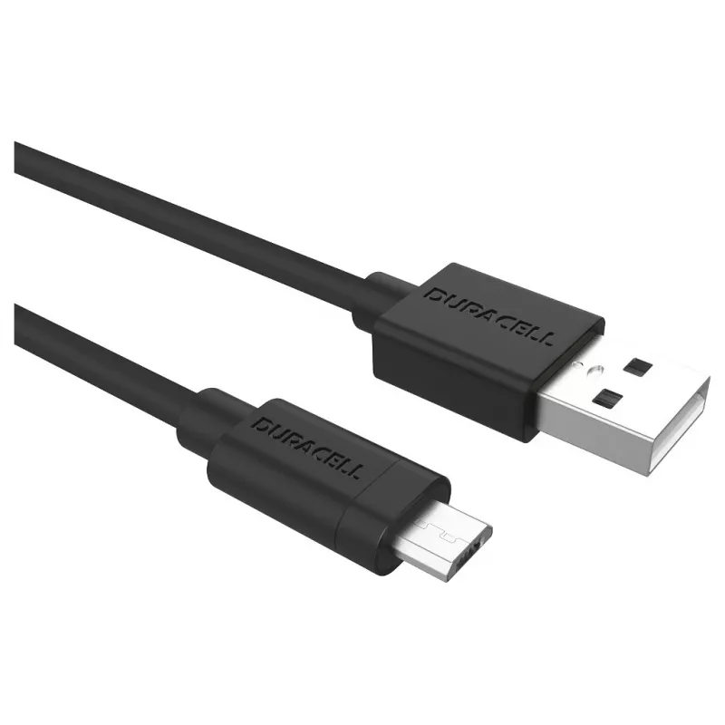 Duracell Sync/Charge kaabel 2 meetrit must, 2 m, USB A, Micro-USB A, 2.0, Must