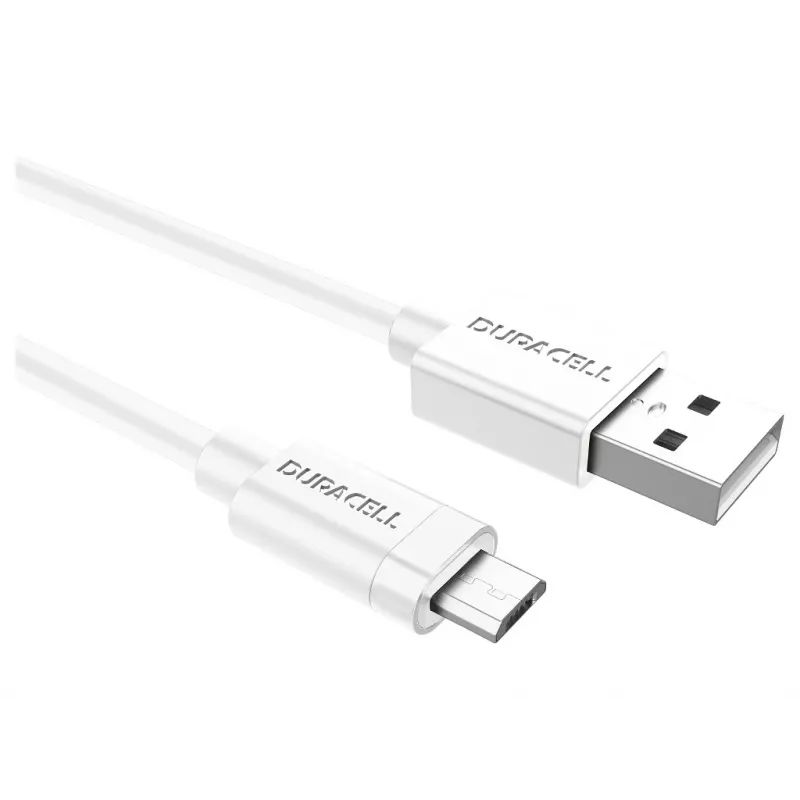 Duracell Sync/Charge kaabel 2 Meetrit Valge, 2 m, USB A, Micro-USB A, 2.0, Valge