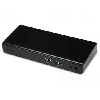 2-Power USB 3.0 kahe ekraaniga dokkimisjaam, dokkimine, 3,5 mm, USB A-tüüp, USB B-tüüp, 10,100,1000 Mbit/s, must, 5 Gbit/s