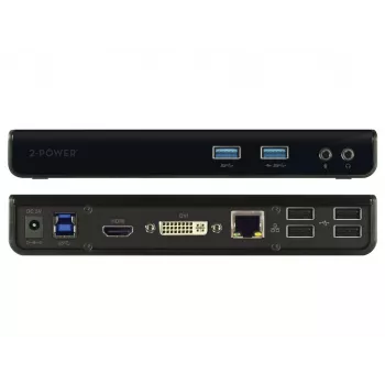 2-Power USB 3.0 kahe ekraaniga dokkimisjaam, dokkimine, 3,5 mm, USB A-tüüp, USB B-tüüp, 10,100,1000 Mbit/s, must, 5 Gbit/s