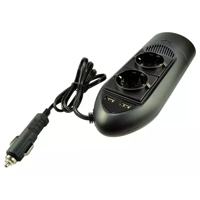 Duracell 175 W Twin EU Socket inverter, universaalne, siseruumidesse, 12 V, 175 W, 12 V, DC1-DC2