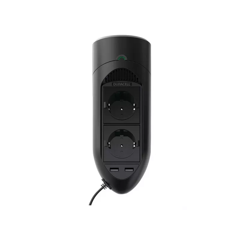 Duracell 175 W Twin EU Socket inverter, universaalne, siseruumidesse, 12 V, 175 W, 12 V, DC1-DC2