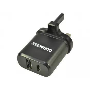 Duracell USB-C & Type-A võrgulaadija, siseruumidesse, vahelduvvool, must