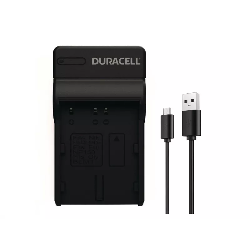 Duracell digikaamera akulaadija, USB, siseruumides kasutatav akulaadija, Nikon EN-EL3e, FujiFilm NP-150, must, 5 V, 5 V