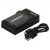 Duracell digikaamera akulaadija, USB, siseruumide akulaadija, FujiFilm NP48, NP-50, Pentax D-LI68, Kodak KLIC-7004, must, 5 V, 5 V