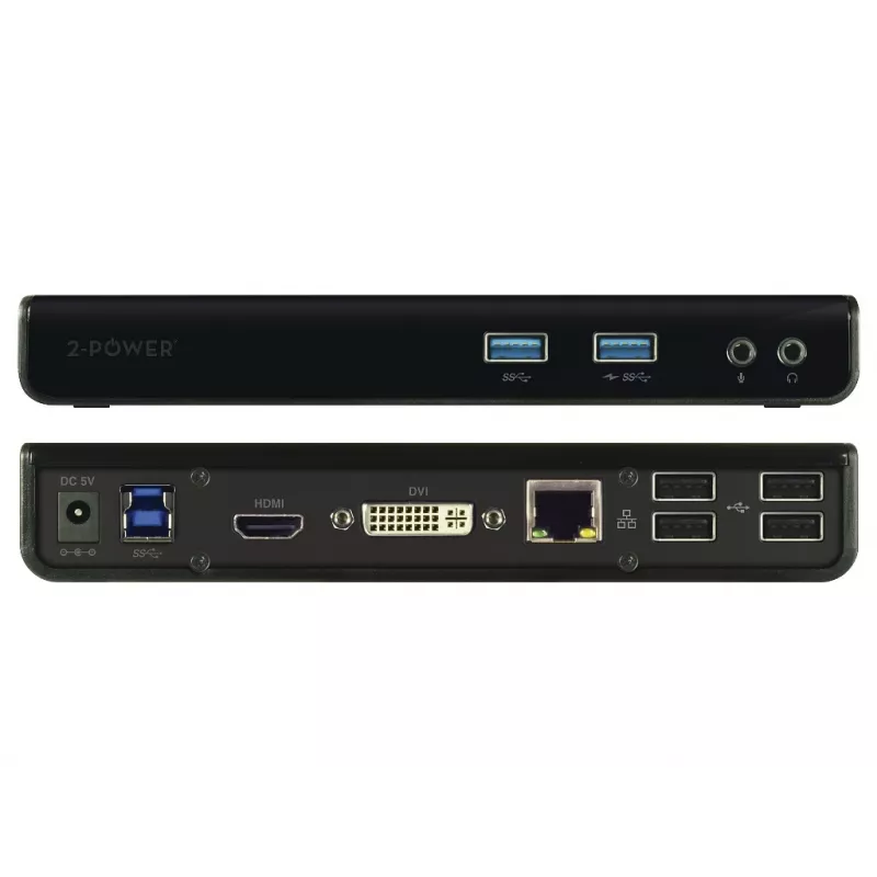 2-Power DOC0110A sülearvuti dokk/pordireplikaator juhtmega USB 3.2 Gen 1 (3.1 Gen 1) Type-B must