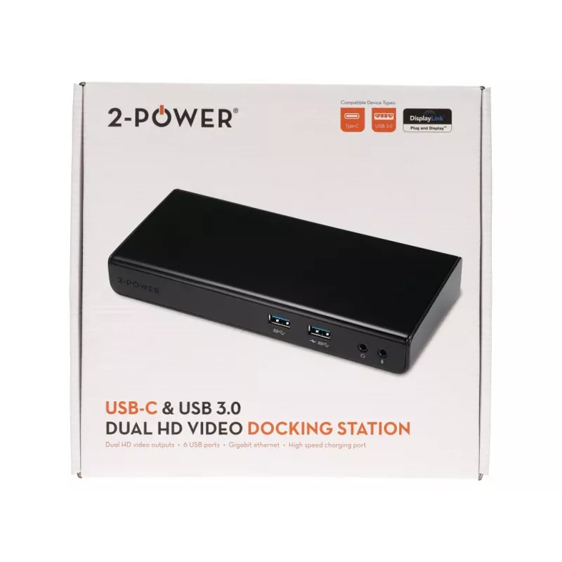 2-Power DOC0110A sülearvuti dokk/pordireplikaator juhtmega USB 3.2 Gen 1 (3.1 Gen 1) Type-B must