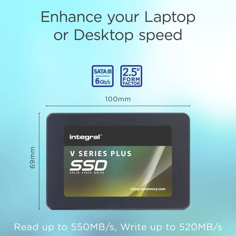 Integral 1TB - 1024GB SSD 2,5TOLLINE SATA 3 R-550 MB/s W-520 MB/s TBW 300 V SERIES 2 PLUS