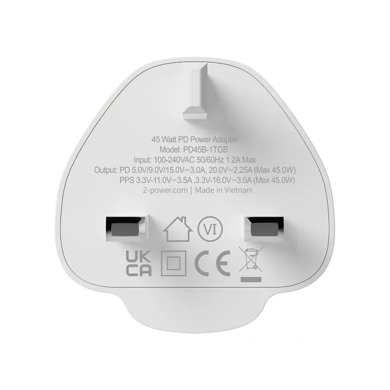 2-Power 2PWC45W01G-UK mobiilseadme laadija