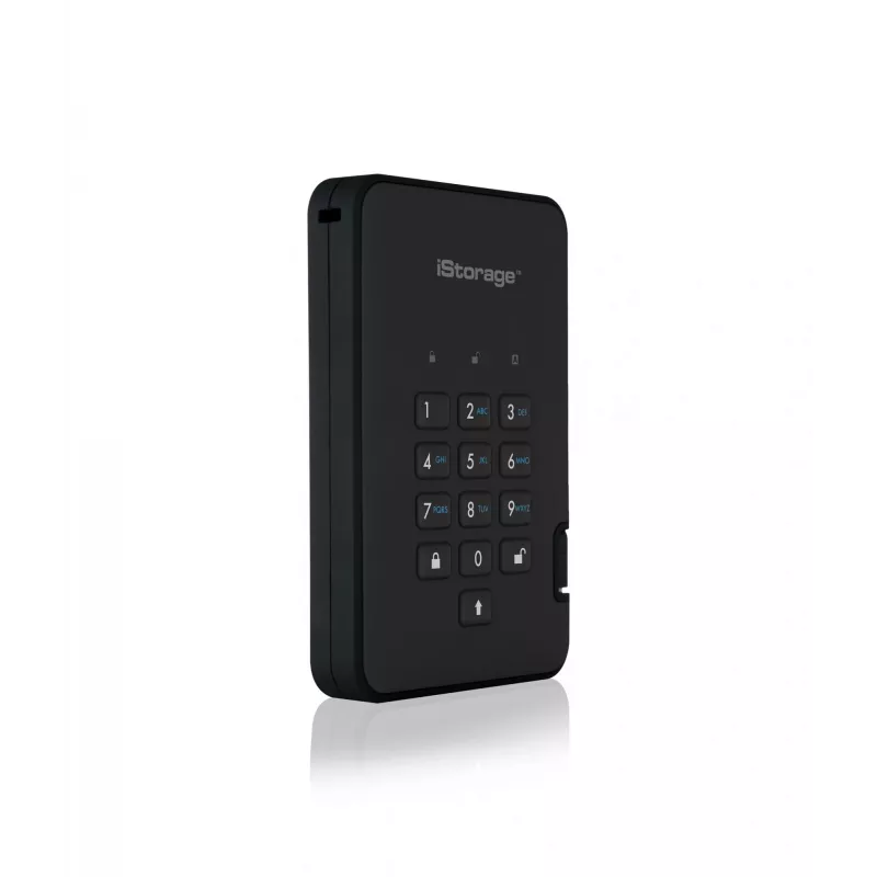 iStorage diskAshur² HDD 4TB Must | Turvaline kaasaskantav kõvaketas | AES-XTS 256-bitine riistvaraline krüpteerimine | PIN-kaitsega | OS-i ja platvormi sõltumatu | TAA-le vastav | Kaitse toore jõu rünnete vastu | Tolmu- ja veekindel