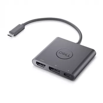DELL Adapter USB-C - HDMI/DP toiteläbipääsuga, juhtmega, USB 3.2 Gen 2 (3.1 Gen 2) USB-C, must, 3840 x 2160 pikslit, Dell, 3840 x 2160 pikslit