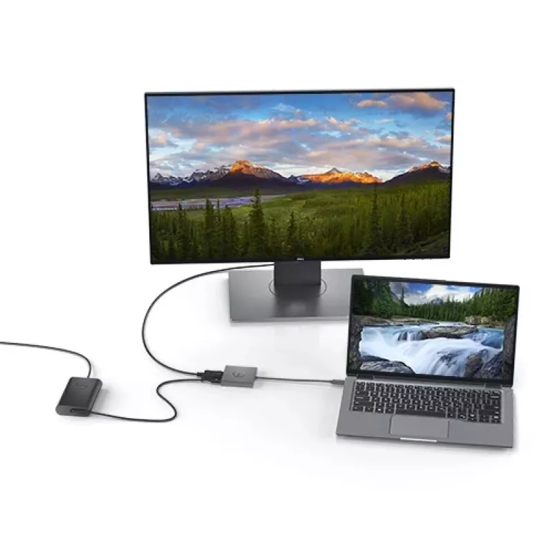 DELL Adapter USB-C - HDMI/DP toiteläbipääsuga, juhtmega, USB 3.2 Gen 2 (3.1 Gen 2) USB-C, must, 3840 x 2160 pikslit, Dell, 3840 x 2160 pikslit
