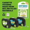 DYMO LetraTag triigitavad riidesildid | Originaal | 12 mm x 2 m rull | Must trükk valgel | Triigitavad riidesildid ideaalsed vormiriietusele/lasteriietele | LetraTag printeritele