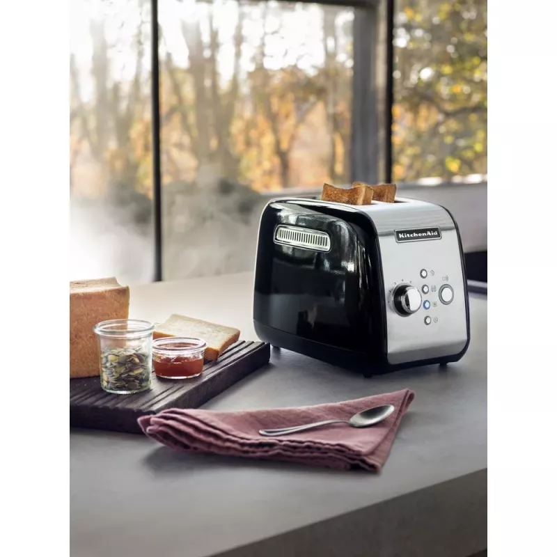 KitchenAid 5KMT221EOB 7 2 slice(s) 1100 W Must, Roostevaba teras