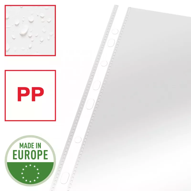 Esselte Pocket Heavy Duty 105my A4, 210 x 297 mm (A4), läbipaistev, polüpropüleen (PP), ülemine, 0,105 mm, 230 mm