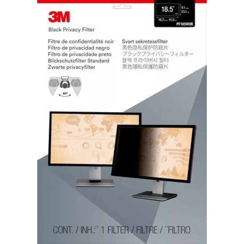 3M PF185W9B ekraani privaatsusfilter 47 cm (18.5 tolline) Monitor Raamita ekraani privaatsusfilter