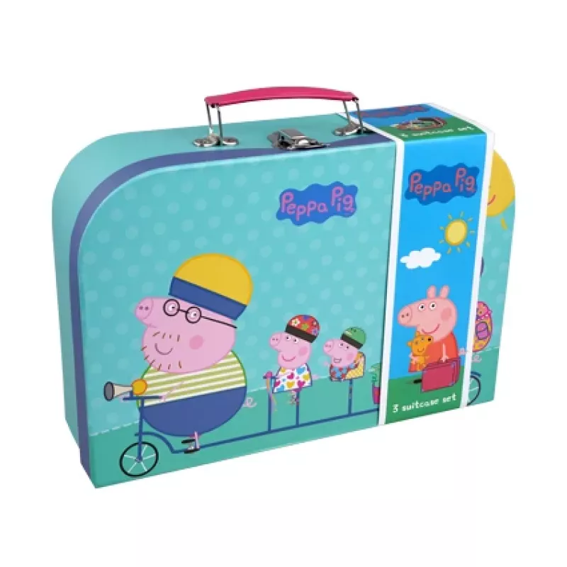 Barbo Toys Peppa Pig Kohvrid 3 tk komplekt assortii Mitmevärviline Poiss/Tüdruk Silindrikujuline kott