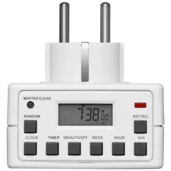Nutipistik MicroConnect GRUTIMER3 — sisene taimerlüliti LCD-ga, 110×81×78 mm, valge