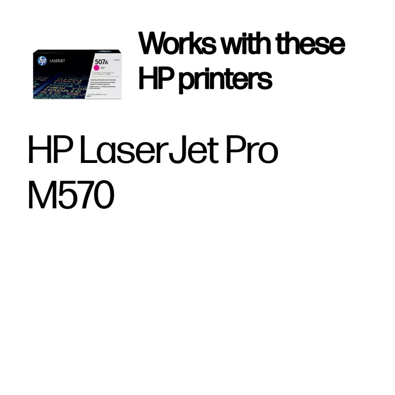 HP 507A magenta Originaal LaserJet toonerikassett, 6000 lehekülge, magenta, 1 tk