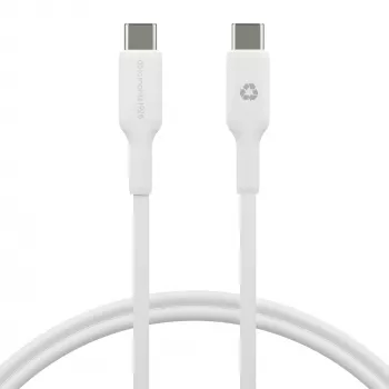 USB-C–USB-C kaabel 1 m, d bramante — Valge