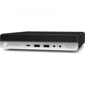 T1A HP EliteDesk 800 G4 Taastatud Intel® Core™ i5 i5-8500T 8 GB DDR4-SDRAM 256 GB SSD Windows 11 Pro Mini-arvuti Must, Hõbedane