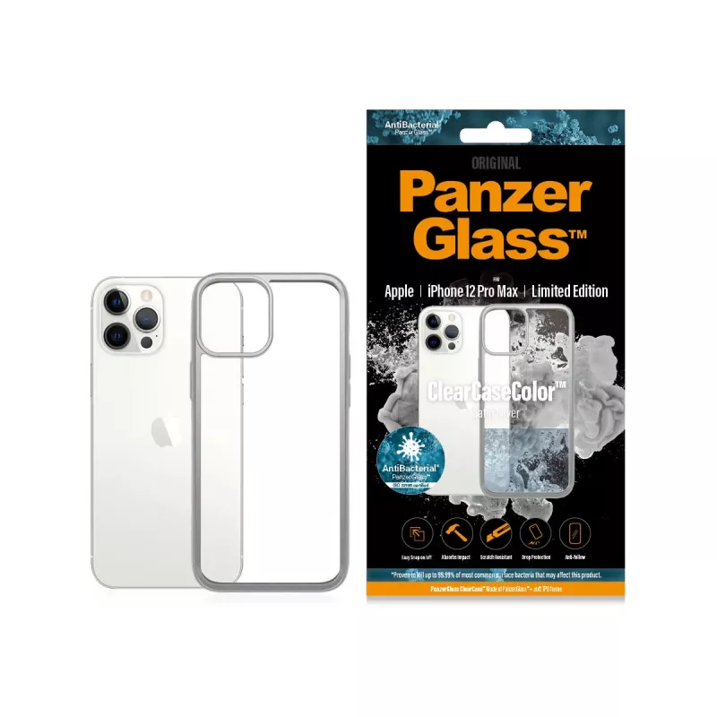 PanzerGlass® ClearCaseColor™ iPhone 12 Pro Max - Satin Silver Limited Edition