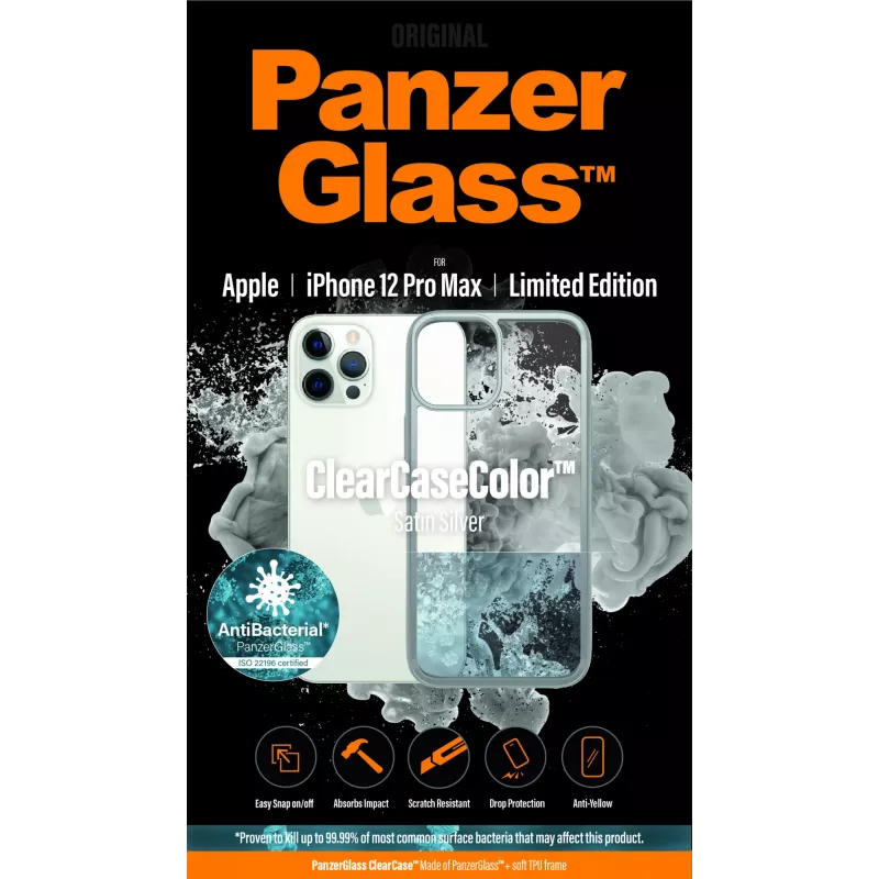 PanzerGlass® ClearCaseColor™ iPhone 12 Pro Max - Satin Silver Limited Edition