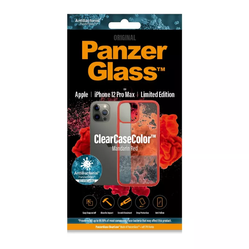 PanzerGlass® ClearCaseColor™ iPhone 12 Pro Max – Mandarin Red Limited Edition