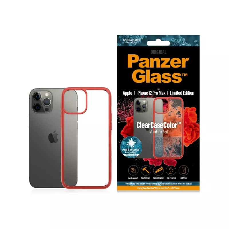 PanzerGlass® ClearCaseColor™ iPhone 12 Pro Max – Mandarin Red Limited Edition