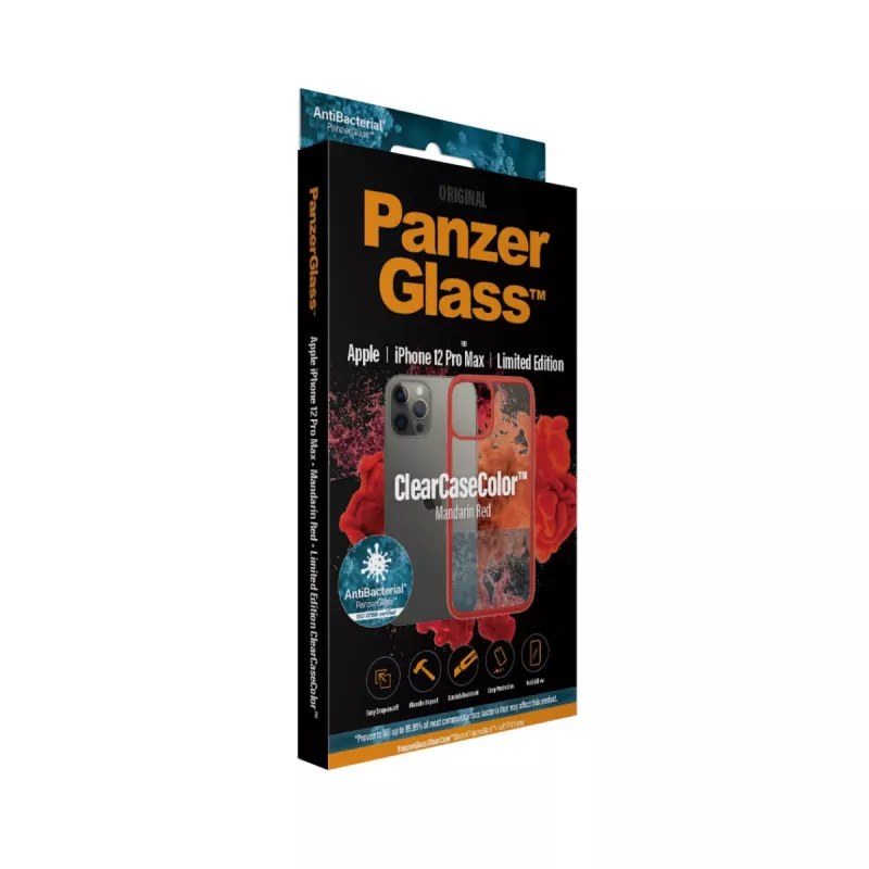 PanzerGlass® ClearCaseColor™ iPhone 12 Pro Max – Mandarin Red Limited Edition