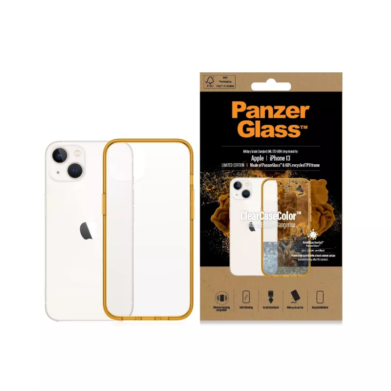 PanzerGlass ® ClearCaseColor™ iPhone 13 - Tangerine