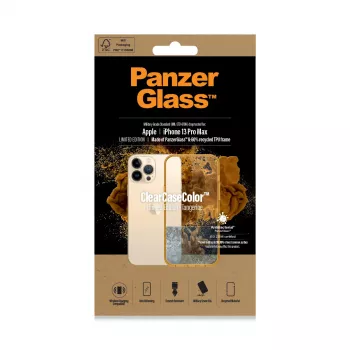 Läbipaistev ClearCaseColor kate PanzerGlass iPhone 13 Pro Max 6.7 tolli — PET ja karastatud klaas, oranž