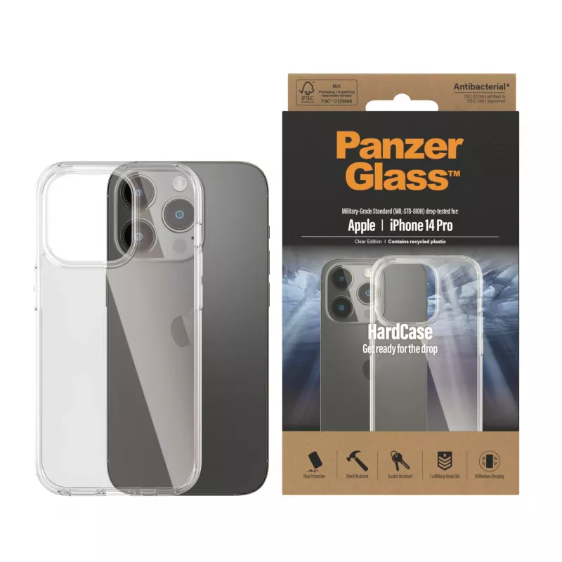 PanzerGlass ® HardCase iPhone 14 Pro | Clear, ümbris, Apple, Apple - iPhone 14 Pro, 15,5 cm (6,1 tolli), läbipaistev