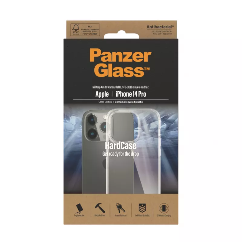 PanzerGlass ® HardCase iPhone 14 Pro | Clear, ümbris, Apple, Apple - iPhone 14 Pro, 15,5 cm (6,1 tolli), läbipaistev
