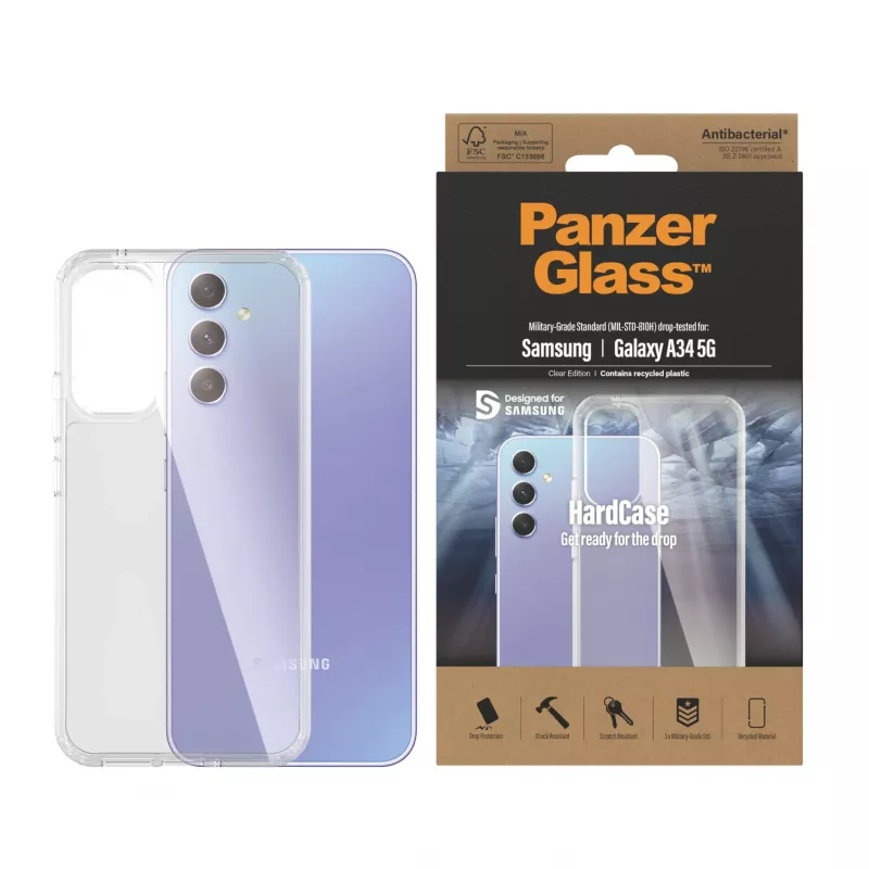 PanzerGlass ® HardCase Transparent Samsung Galaxy A34 5G, ümbris, Samsung, Samsung - Galaxy A34 5G, läbipaistev