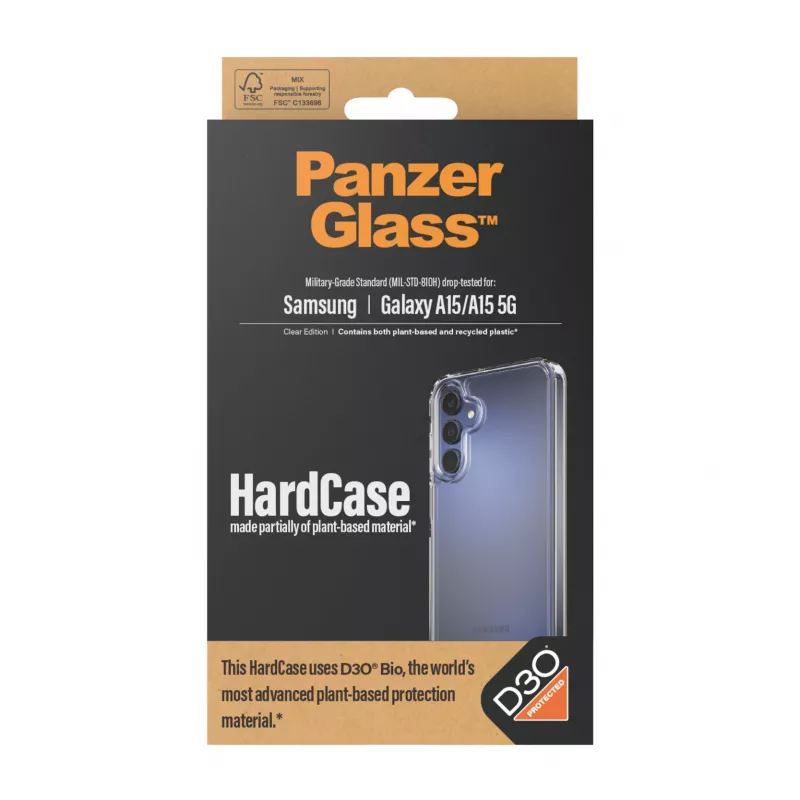 PanzerGlass ® HardCase läbipaistev D3O®-ga Samsung Galaxy A15 | A15 5G