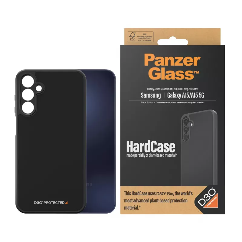 PanzerGlass ® HardCase must koos D3O® Samsung Galaxy A15 | A15 5G jaoks