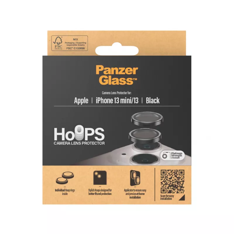 PanzerGlass Hoops kaamera läätsekaitsja iPhone 13 mini 13 must kriimustuskindel