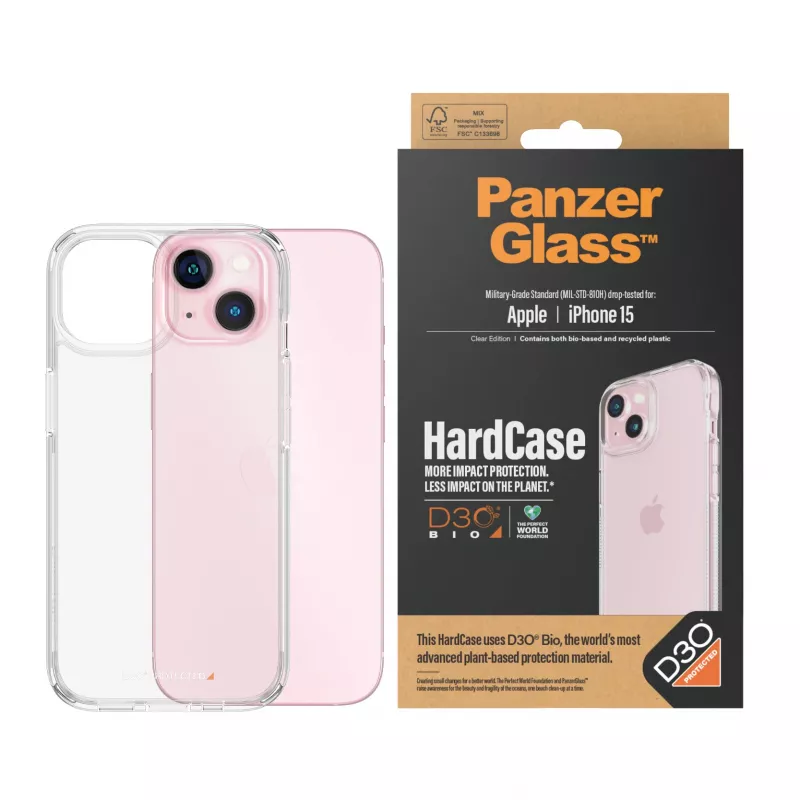 PanzerGlass ® HardCase Transparent w. D3O® iPhone 15