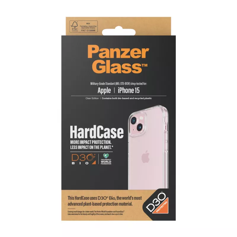 PanzerGlass ® HardCase Transparent w. D3O® iPhone 15