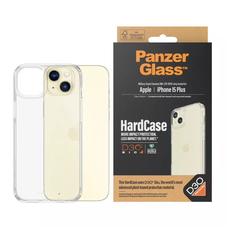 PanzerGlass® HardCase läbipaistev D3O®-ga iPhone 15 Plus