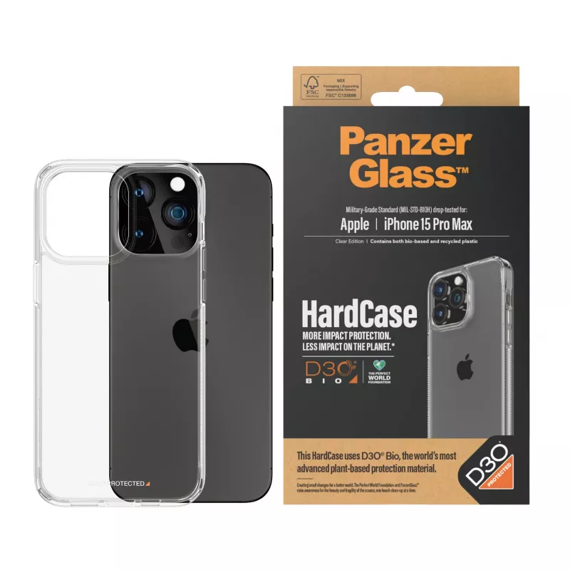 PanzerGlass ® HardCase Transparentne D3O®-ga iPhone 15 Pro Max