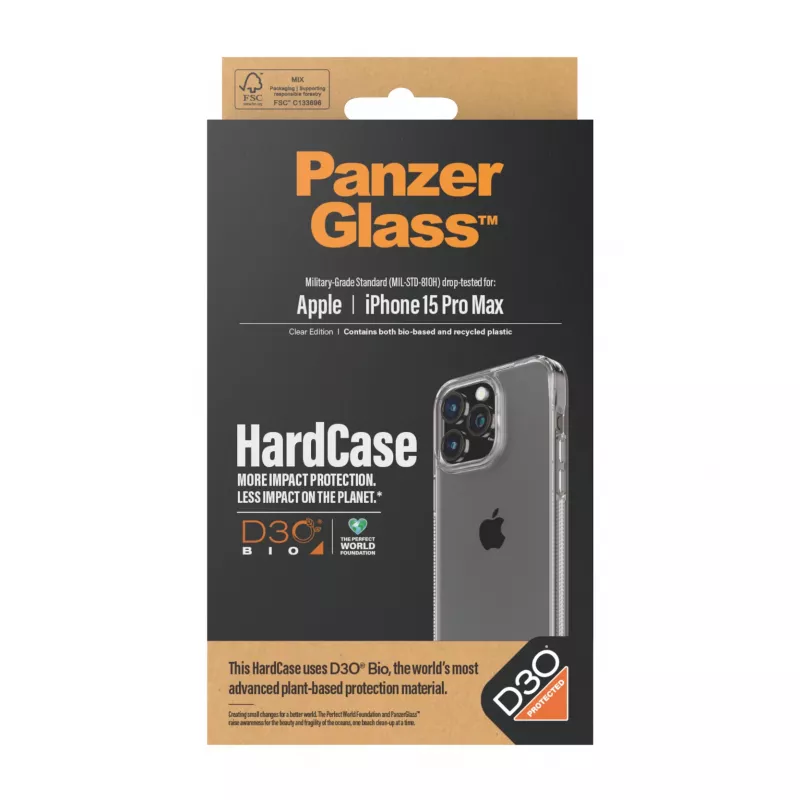 PanzerGlass ® HardCase Transparentne D3O®-ga iPhone 15 Pro Max