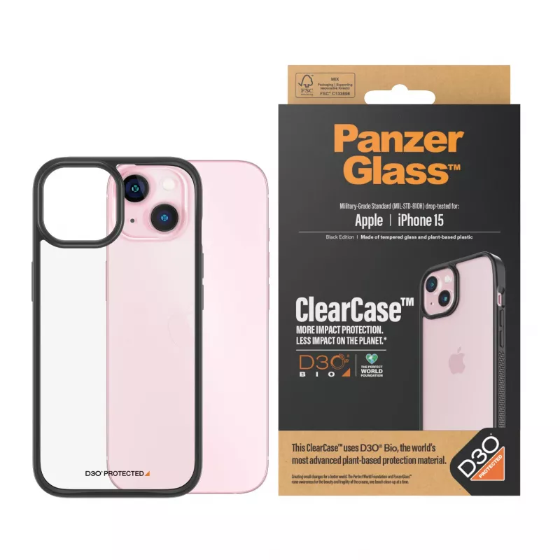 PanzerGlass ClearCase iPhone 15 D3O läbipaistev kate