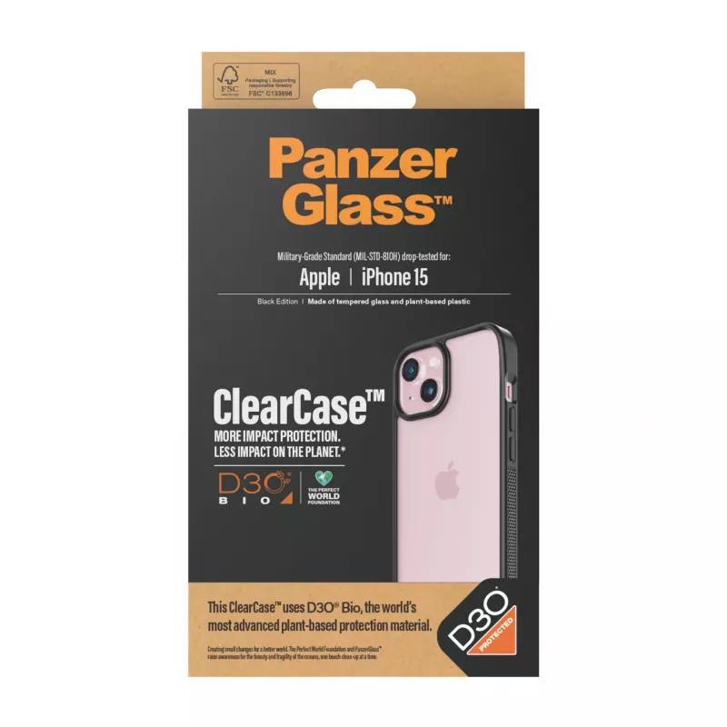 PanzerGlass ClearCase iPhone 15 D3O läbipaistev kate