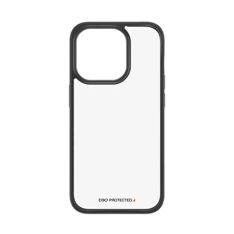 PanzerGlass ® ClearCase läbipaistev musta raami ja D3O®-ga iPhone 15 Pro